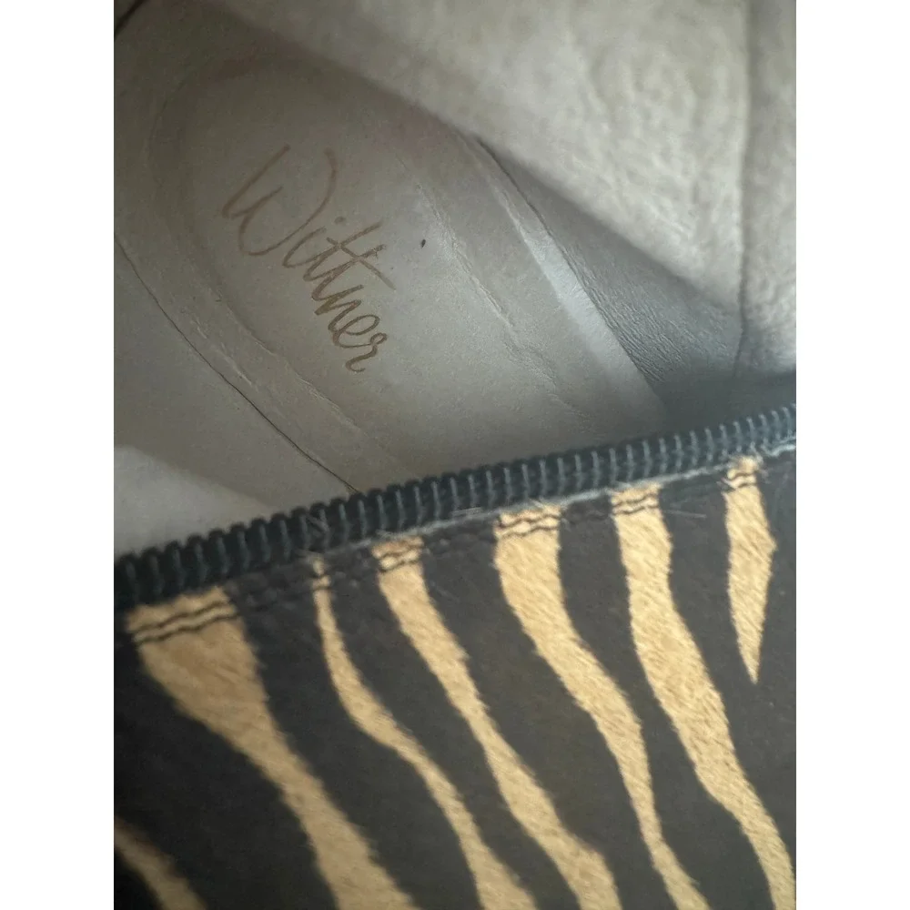 Wittner Zebra Print Calf Hair Ankle Boots Stiletto Platform 39/8.5‎ Animal Print